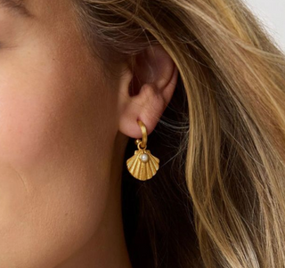 Julie Vos Sanibel Shell Hoop & Charm Earring