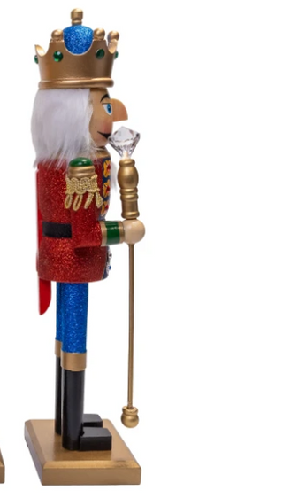 19.5" Red Nutcracker with Blue Crown