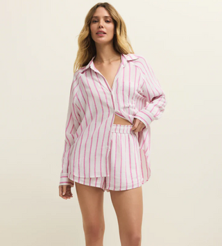 Z Supply The Perfect High-Rise Striped Linen Shorts