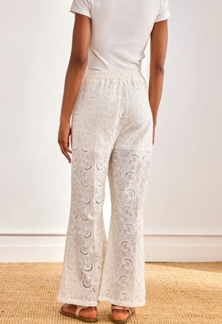 NKNnekane Paisley Embroidered Openwork Trousers