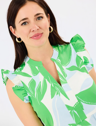 Mary Square Kari Flutter Sleeve Tiered Midi Dress – In The Shade Light Blue