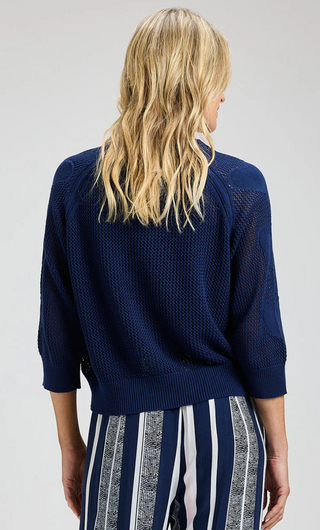 Zaket & Plover | Hearts On My Sleeve Cotton Open Weave Sweater