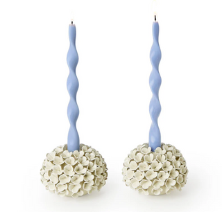 Handcrafted Porcelain Flower Bud Vase & Taper Candle Holder