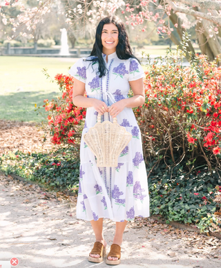 Victoria Dunn Signature Handwoven Palm Seashell Bag