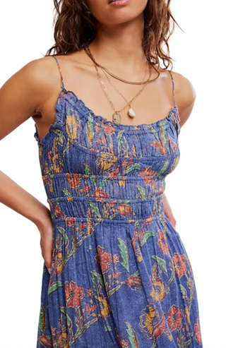 Free People Ciella Floral Cotton Maxi Dress - Boho Summer Vacation Essential