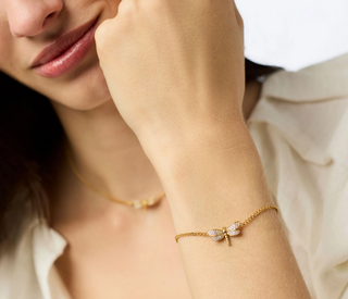 Julie Vos Dragonfly Pavé Delicate Necklace and Bracelet