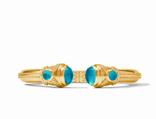 Julie Vos Cabochon Demi Cuff - Iridescent Clear Crystal