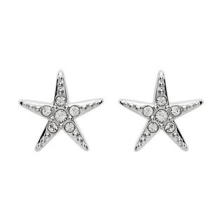 Stud Star Fish Earrings with Crystals