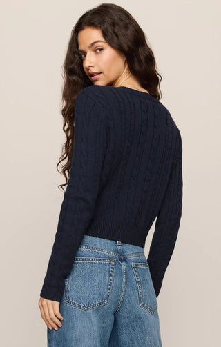 Z Supply Cera Long Sleeve Cardigan in Eclipse - back
