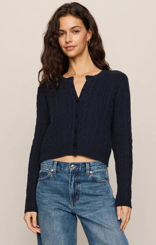 Z Supply Cera Long Sleeve Cardigan in Eclipse - front