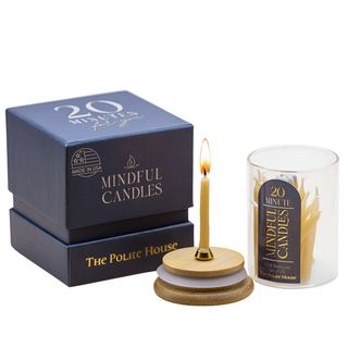 20-Minute Mindfulness Beeswax Candle Set – Hand-Dipped Meditation Ritual Kit