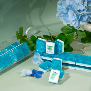 Garden Party American Mahjong Set - Aqua Lagoon Luxury Edition