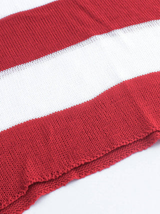 4th Of July Knit Summer American Flag Sweater - V-Neck