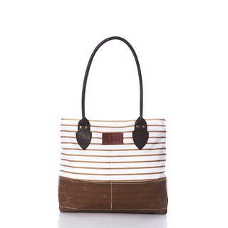 Chebeague Stripe Handbag – Recycled Sail Cloth & Waxed Canvas Tote