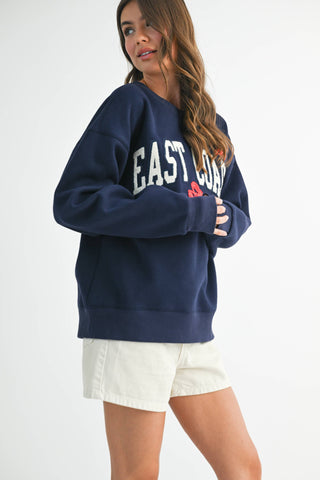 East Coast Collegiate Nautical Fleece Pullover