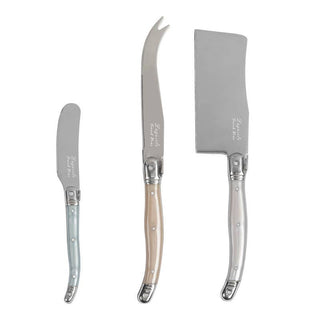 Laguiole 3-Piece Luxury Cheese Knife Set – Mother of Pearl Handles