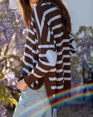Amour Sweater in Chocolate/Icing Blue