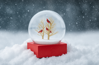 Winter Cardinal Glass Snow Globe: Symbolic Good Luck Home Decor