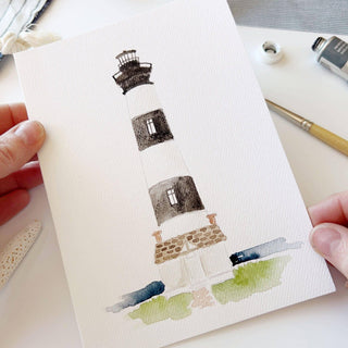 Emily Lex Seaside Paintable Watercolor Notecard Set – 8-Piece DIY Coastal Stationery Kit