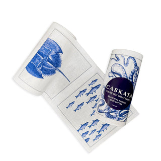 Caskata Coastal Cotton Cocktail Napkin Roll – Reusable Set of 50