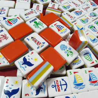 4-Story Orange Marine Shark Sailboat Tower Mini Mahjong