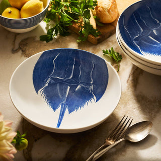 Caskata Horseshoe Crab Porcelain Entrée Bowl – Luxury Coastal Dinnerware