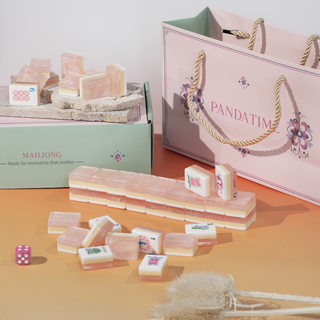 Garden Party Luxury Mahjong Set – Blush Pearl Acrylic Tiles