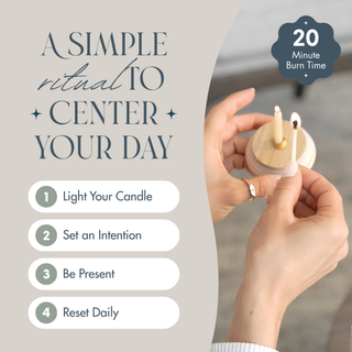 20-Minute Mindfulness Beeswax Candle Set – Hand-Dipped Meditation Ritual Kit