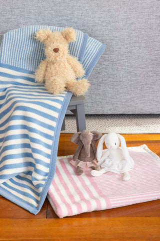 Sweet Pea Stripe Blush Pink Mini Cotton Baby Blanket -Chappy Wrap