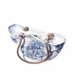 Sea Bags Recycled Sail Cloth Handbag - Maine Fishing Village Edition