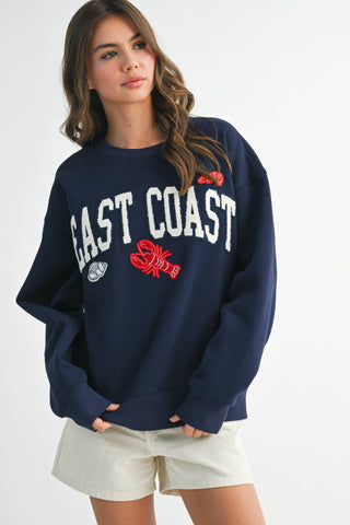 East Coast Collegiate Nautical Fleece Pullover