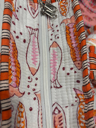 Whimsical Fish Block Print Tote: Quilted Cotton Carry-All