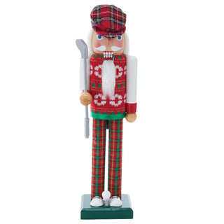 15 inch Red and Green Golfer Nutcracker by Kurt Adler