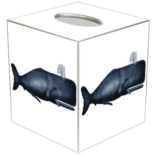 Vintage Navy Whale Tissue Box Cover