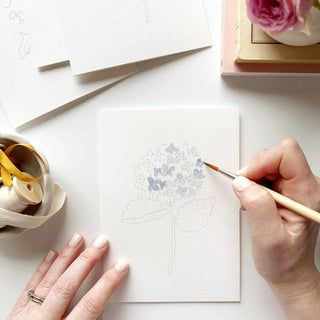 Emily Lex Garden Flowers Paintable Watercolor Notecard Set — DIY Floral Stationery Kit
