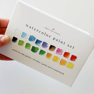 Emily Lex Essential Watercolor Travel Set – 18 Premium Colors & Brush