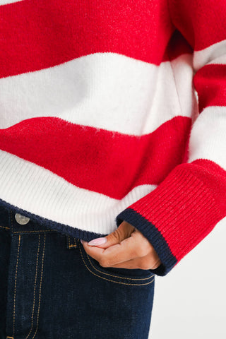 Coastal Navy Stripe Crewneck – Effortless Nautical Knit