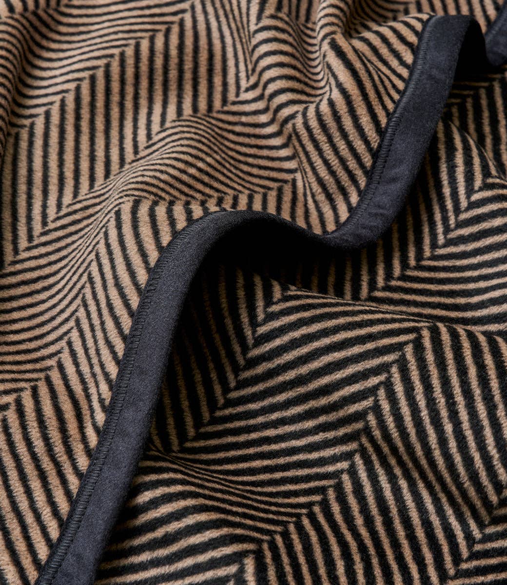 Harborview Herringbone Black Walnut Blanket