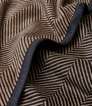 Harborview Herringbone Black Walnut Blanket
