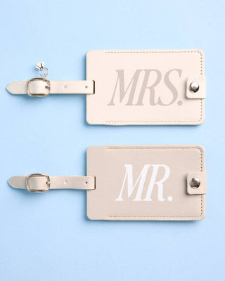 Mr and Mrs Luggage Tags - Elegant Vegan Leather Wedding Travel Set