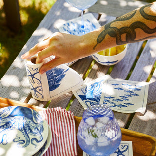 Caskata Coastal Cotton Cocktail Napkin Roll – Reusable Set of 50