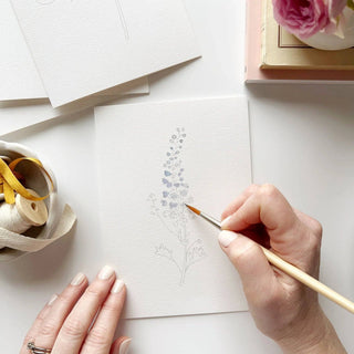 Emily Lex Garden Flowers Paintable Watercolor Notecard Set — DIY Floral Stationery Kit