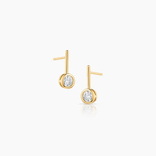 Noemi 14k Gold Minimalist CZ Drop Stud Earrings