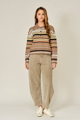 Luna Cozy Corduroy Relaxed Semi-Barrel Pants
