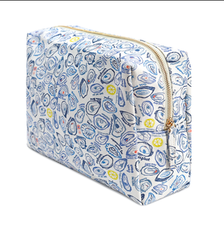 Cape Cod Oyster Large Travel Pouch – Coastal Canvas Toiletry Bag