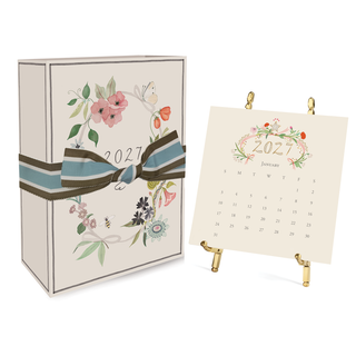 Karen Adams 2027 Luxury Classic Desk Calendar – Hand-Finished with Gold Easel
