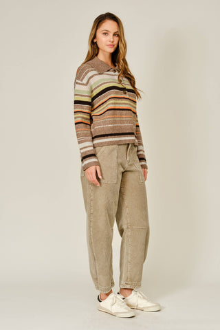 Luna Cozy Corduroy Relaxed Semi-Barrel Pants