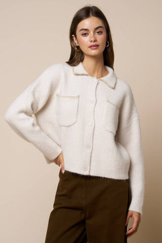 Collared Button Down Cardigan