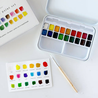 Emily Lex Essential Watercolor Travel Set – 18 Premium Colors & Brush
