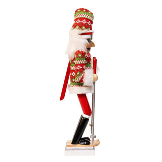 Ski Santa Nutcracker sweater detail